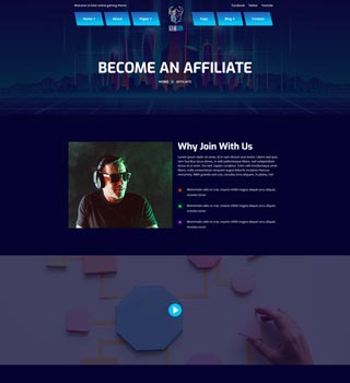 Gamgun - Online Gaming HTML Template